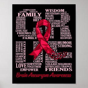 Póster Cure Brain Aneurysm Awareness Ribbon Soporte Mes
