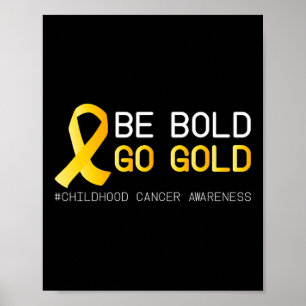 Póster Cure Children Canchood Awareness Golden Ribbon par