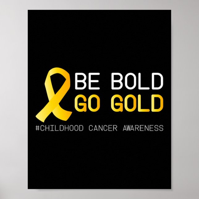 Póster Cure Children Canchood Awareness Golden Ribbon par (Frente)
