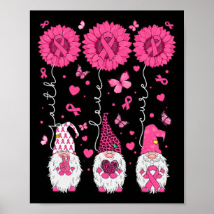 Póster Cure Gnomes Amor Cure Gnomes Cáncer de Mama Sunflo