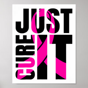 Póster Cure It Breve Cancer Awareness Ribbon