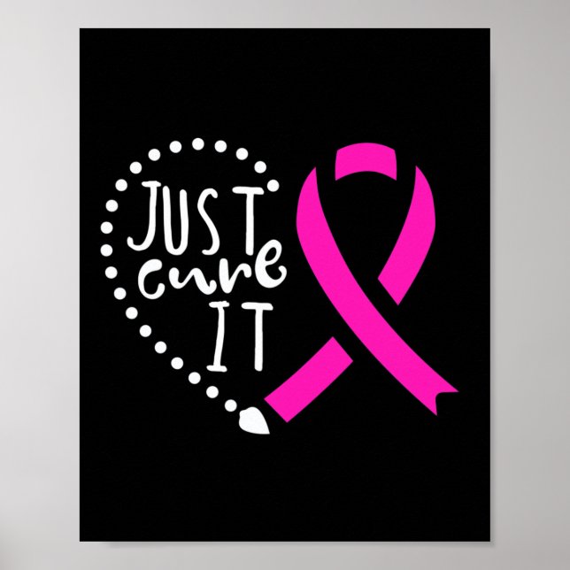 Póster Cure It Cancer Awareness Pink Ribbon (Frente)