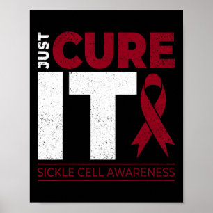 Póster Cure It Sickle Cell Anemia Scd Awareness Ribb