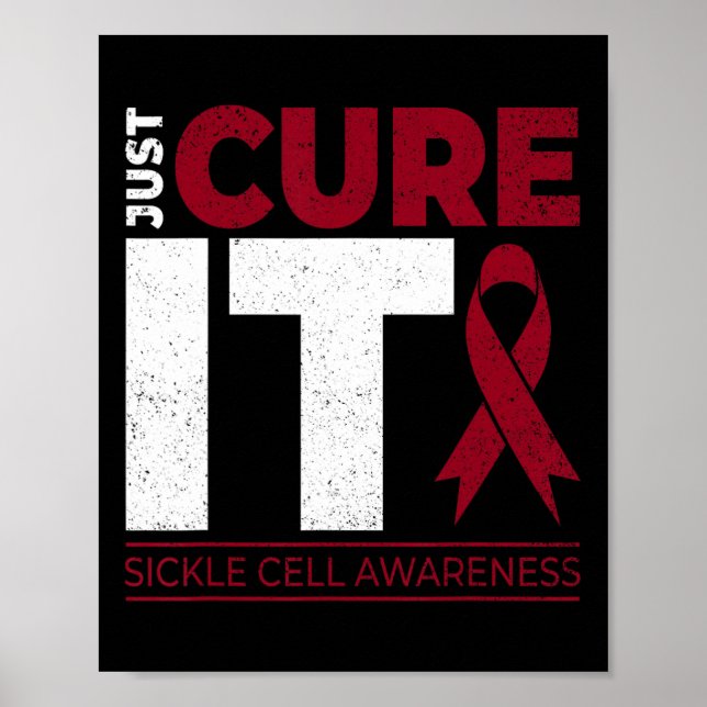 Póster Cure It Sickle Cell Anemia Scd Awareness Ribb (Frente)