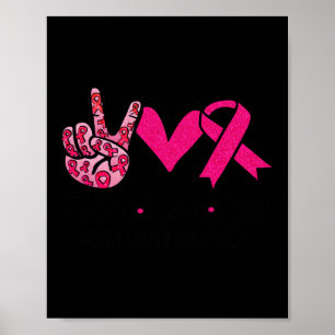 Póster Cure Love Cure Pink Ribbon Cancer Awareness 3