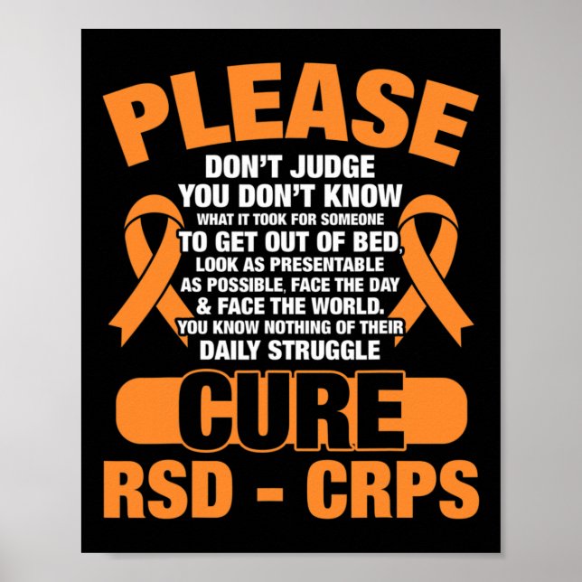 Póster Cure Rsd Crps Admite Conciencia Rsd Crps (Frente)