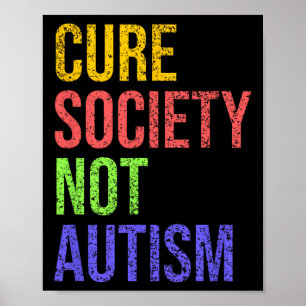 Póster Cure Society no Autism Awareness Aceptation Gift