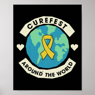 Póster Curefest Alrededor Del Mundo El Awarene Del Cáncer