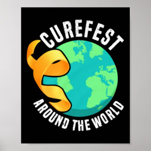 Póster Curefest Around The World Conciencia sobre el cánc