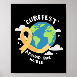 Póster CureFest en todo el mundo: apoyo al cáncer infanti