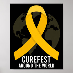 Póster Curefest en todo el mundo Conciencia sobre el cánc