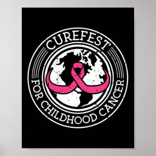 Póster Curefest para el lazo mundial del cáncer infantil 