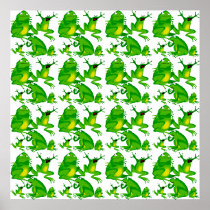 Póster Curiosas Ranas Asustadas Emociones De Rana Diverti