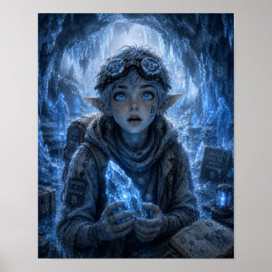 Póster Curiosidad / Explorador / Cuevas de Hielo