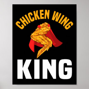 Póster Curioso ala de pollo King Diseño Comida Rápida Hom