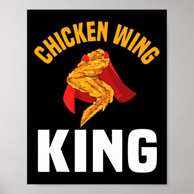 Póster Curioso ala de pollo King Diseño Comida Rápida Hom (Frente)