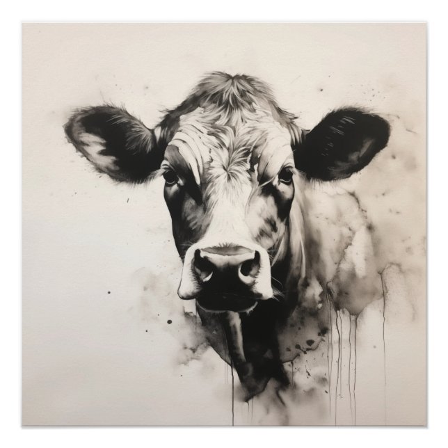 Poster curioso de la vista de las vacas por los di (Anverso)