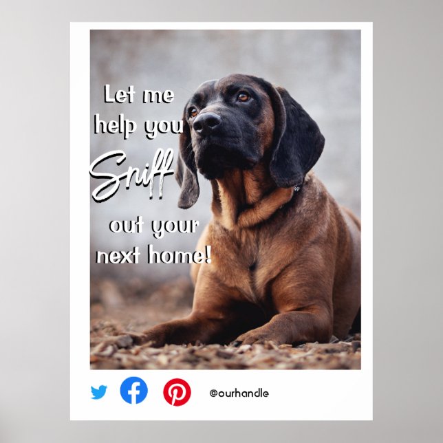 Póster curioso de los bienes raíces en tu próximo hogar P (Frente)