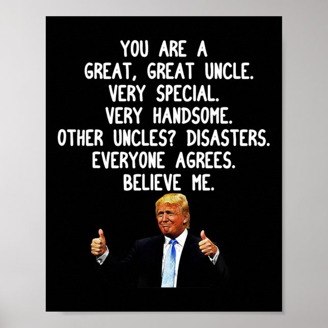 Póster Curioso Donald Trump Tío Gag Gigante Conservador U (Frente)