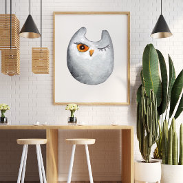 Póster Curioso gris acuarela