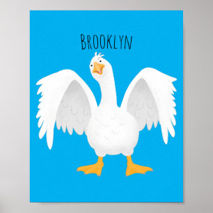 Póster Curioso ilustracion de personalizado ganso domésti