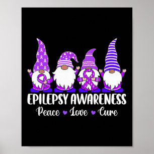 Póster Curioso lindo Gnomes Paz espero amar la epilepsia 
