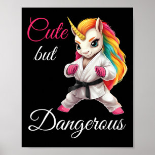 Póster Curioso Pero Peligroso Karate Unicorn Taekwondo