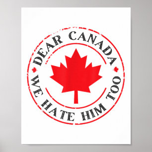 Póster Curioso Querido Canadá, También Lo Odiamos
