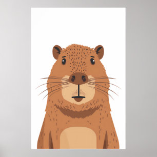 Póster Curioso retrato de Capibara