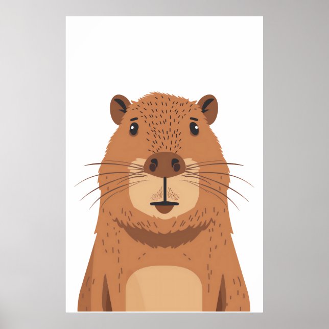 Póster Curioso retrato de Capibara (Frente)