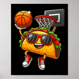 Póster Curioso Taco jugando al Sketll Mexicano Cinco De M