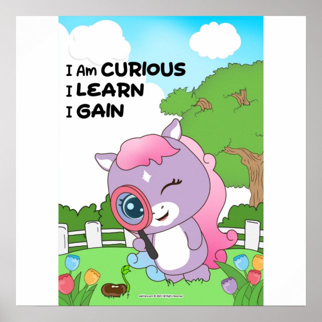 Póster Curious I learn I gain Wall art (Frente)