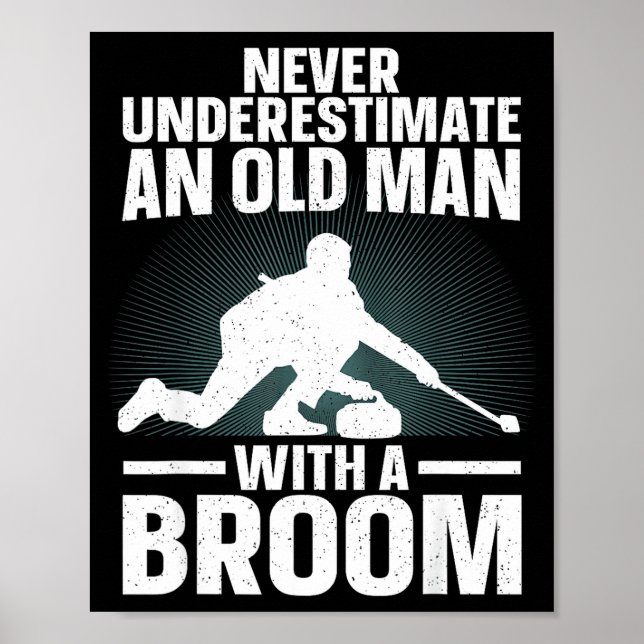 Póster Curling Art For Grandpa Men Curling Srt Curling Lo (Frente)