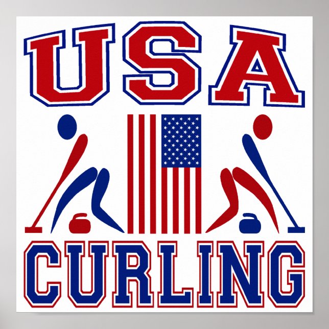 Póster Curling de Estados Unidos (Frente)