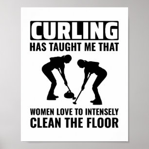Póster Curling de piedra Curler Deportivo de Hielo Invier