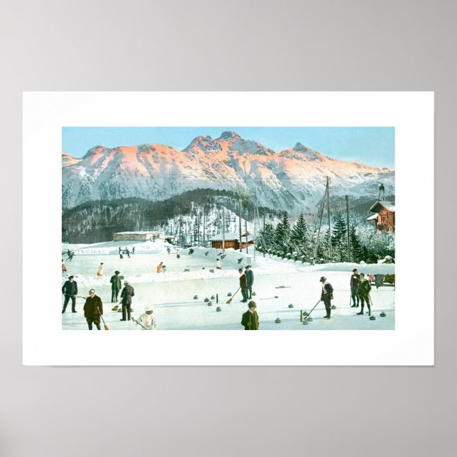 Póster Curling en Suiza (Frente)