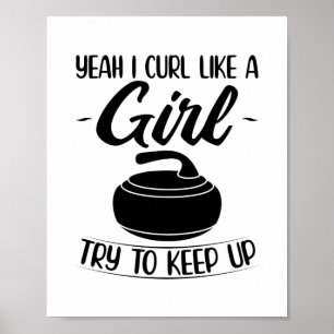Póster Curling gifts for girls   Curler Sports Team Coach