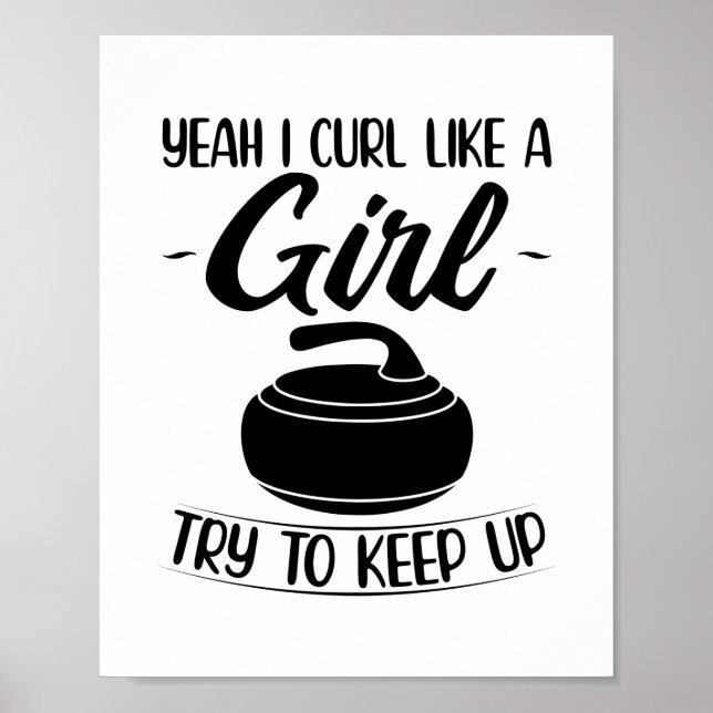Póster Curling gifts for girls | Curler Sports Team Coach (Frente)