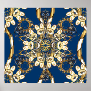 Póster Curlos dorados, patrón de cosecha oriental.