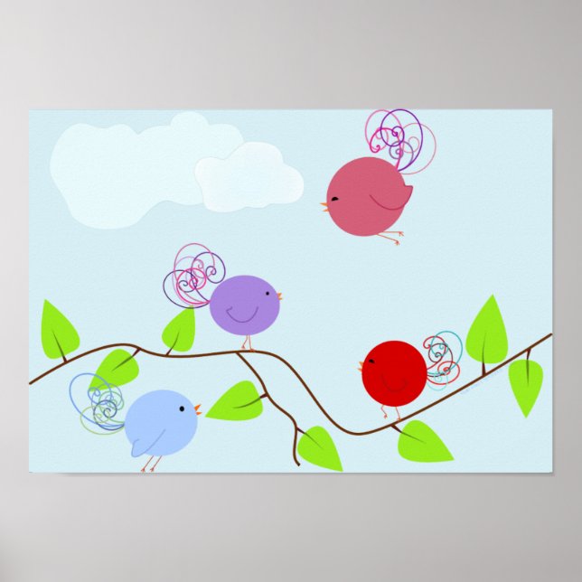 Póster Curly Birdies 1 (Frente)