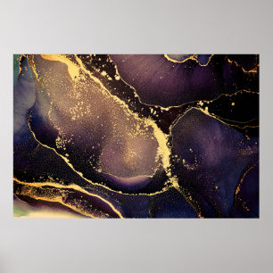 Póster Currents of translucent hues, snaking metallic swi