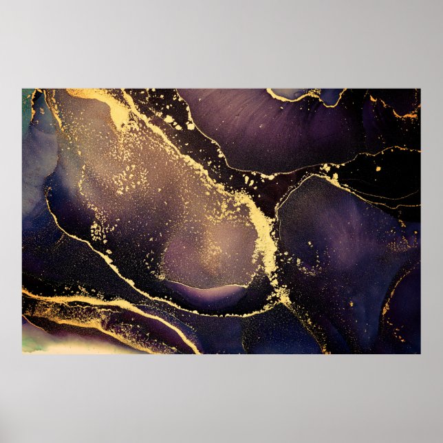 Póster Currents of translucent hues, snaking metallic swi (Frente)