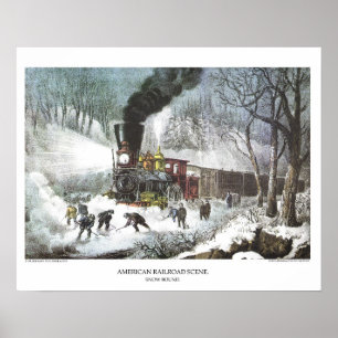 Póster Currier & Ives Lithograph: American Railroad Scene