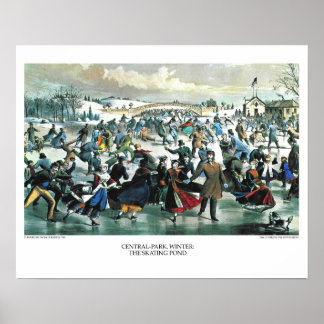Póster Currier & Ives Lithograph: Central Park Winter