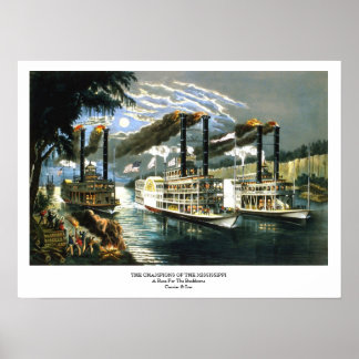 Póster Currier & Ives - Poster - Campeón Mississippi