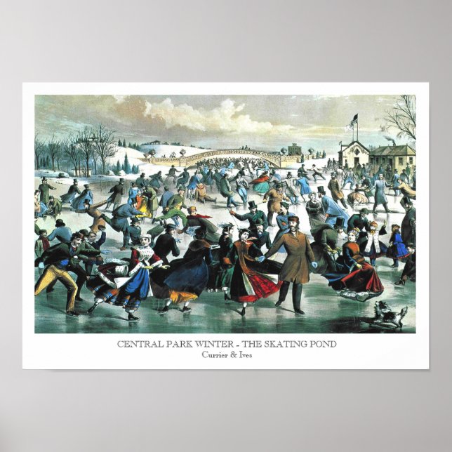 Póster Currier & Ives - Poster - Central Park Winter (Frente)