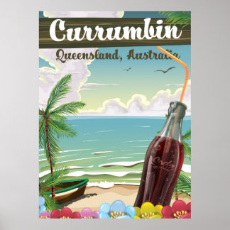 Póster Currumbin Australia poster de viajes vintage