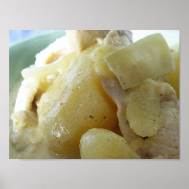 Póster Curry amarillo tailandés [แ ก ง ก ห รี่] Comida ca (Frente)
