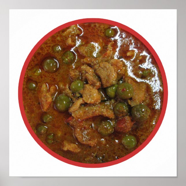 Póster Curry tailandés panang [พ ะ น ง] ... Comida callej (Frente)
