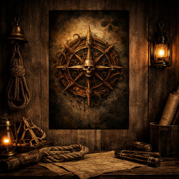 Póster Cursed Compass Sigil Pirate